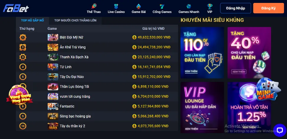 Ưu đãi đặc biệt theo sự kiện 777king99